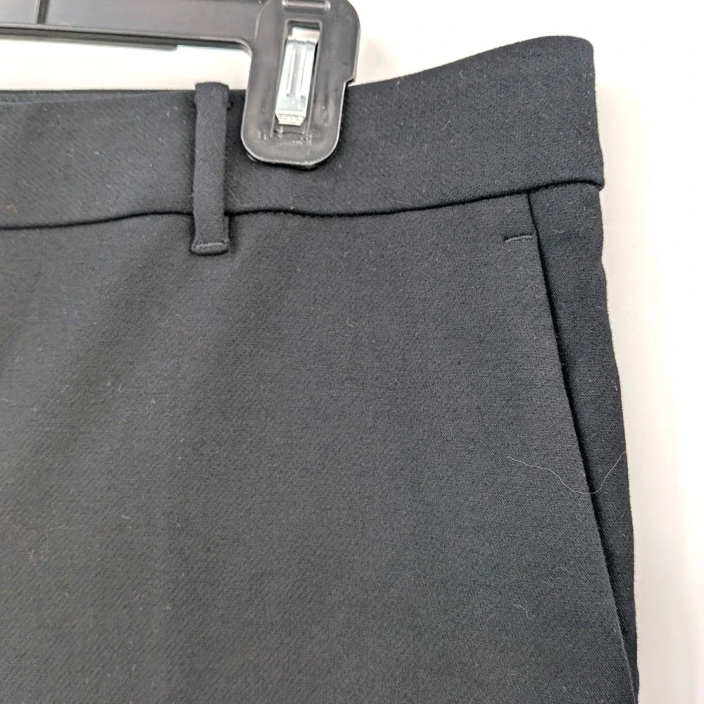 Ann Taylor Petite Curvy Fit Dress‎ Pants Ankle Cropped Black Career Stretch 10P